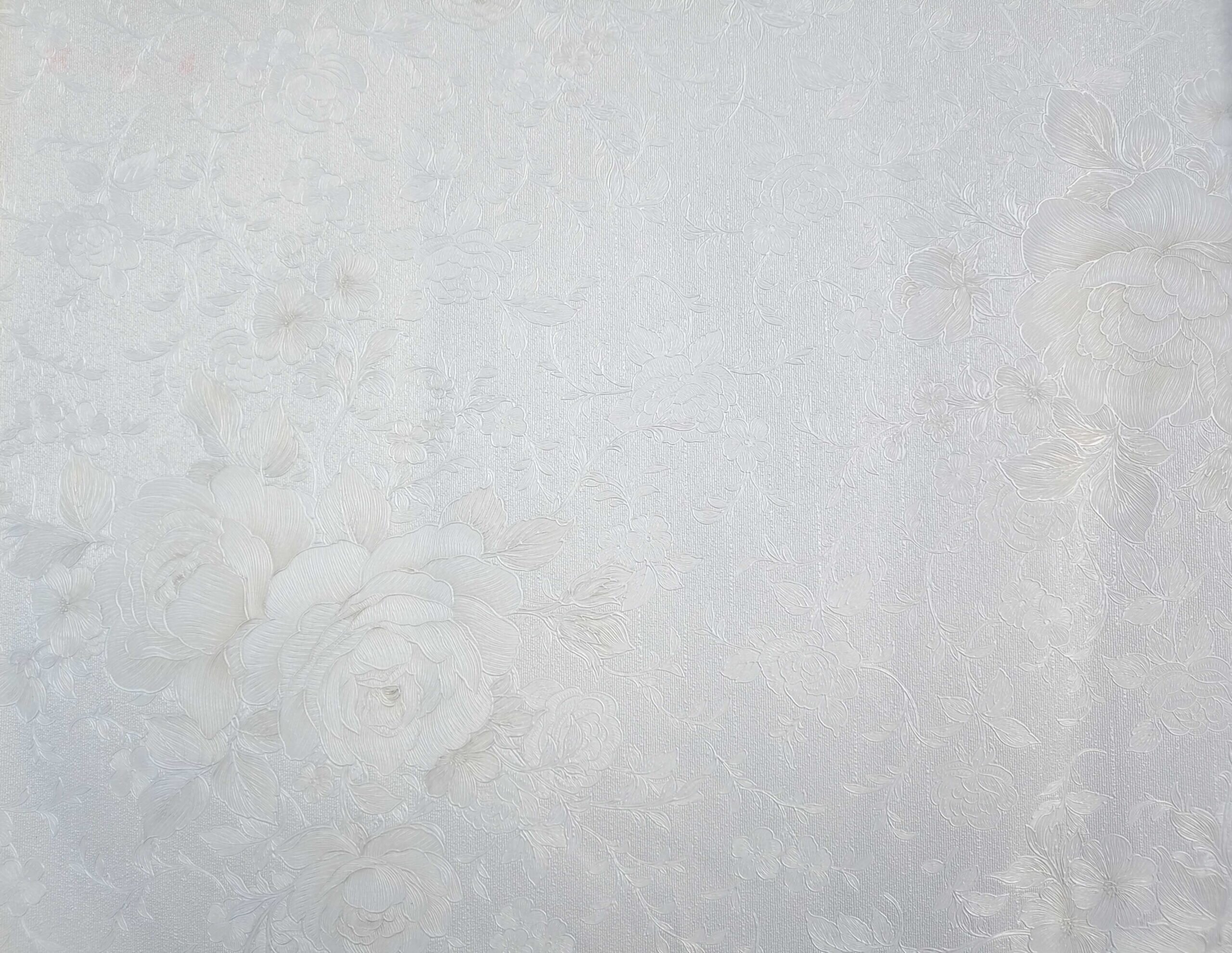 Papier Peint Tunisie Baroque Fleurs Blanche