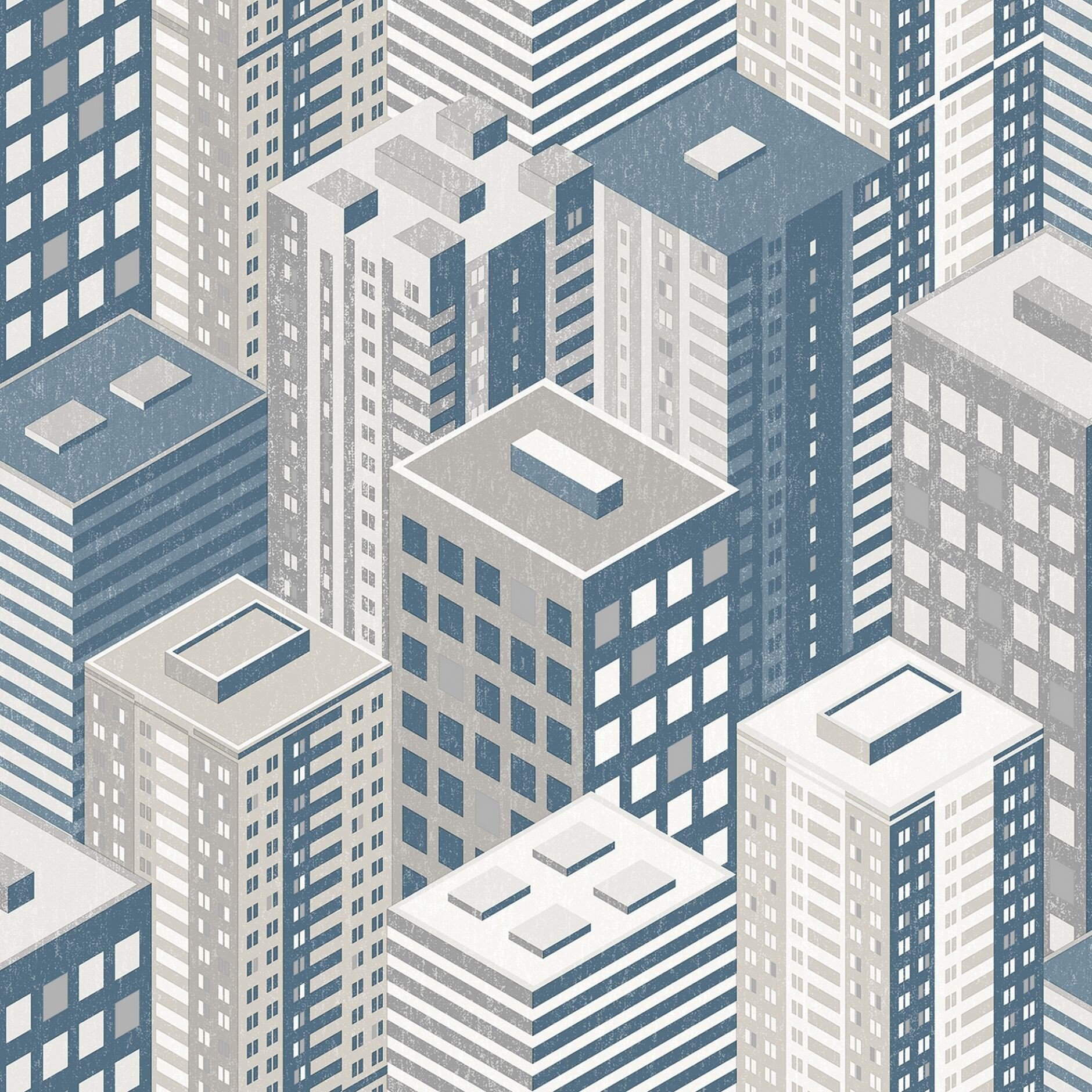 Papiers Peints 3d Graphique Design Architecture Building Bleu et Argenté – Image 2