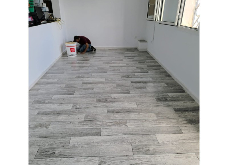 Moquette PVC Tunisie 2.5 mm Effet Parquet Gris
